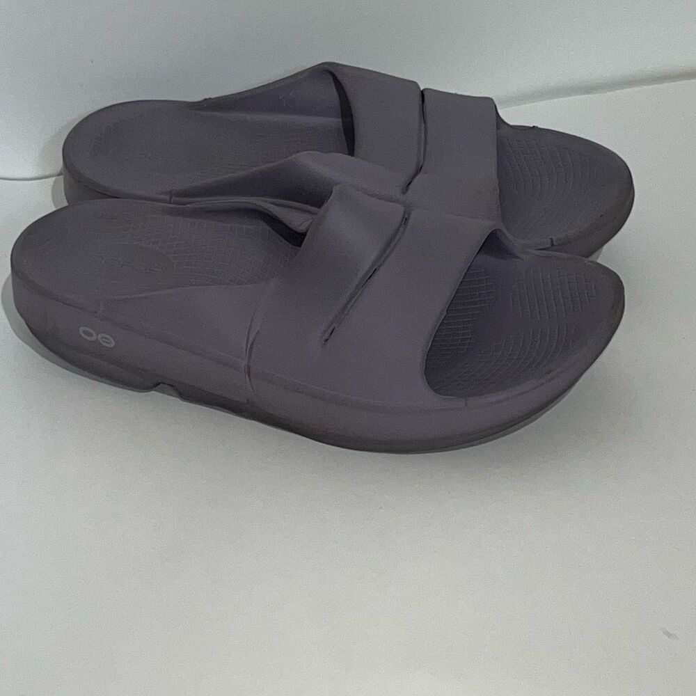 OOFOS OOahh Women's Slate Gray Lightweight Recovery Slide Sandals Size 10.5